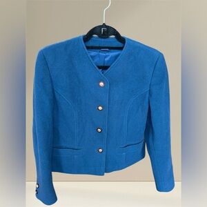 Wool Cashmere Vintage Royal Blue Coat